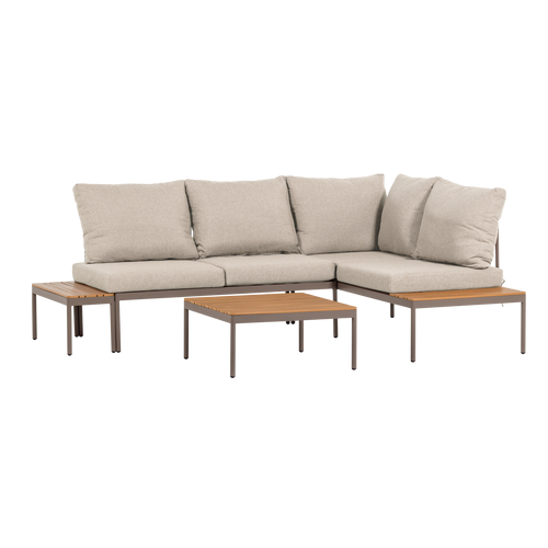 WOOOD loungeset Modulair tuin Zaro - Metaal/Polywood - Beige - 65x183x67