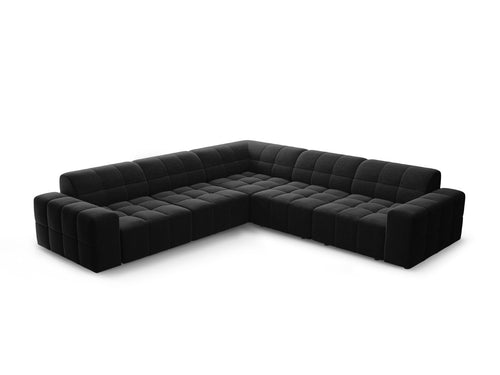 Cosmopolitan Design Symmetrische hoekbank CHICAGO 4-zits, chenille zwart - 285x285x78cm