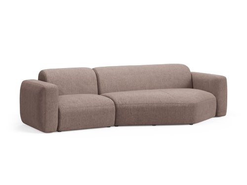 Cosmopolitan Design Modulaire hoekbank rechts Strino 3-zits, structurele stof cappuccino - 136x308x78cm