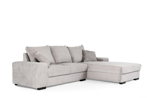 Duverger® 3-zitbank Ribbed - grijs - chaise longue rechts - vtwonen shop