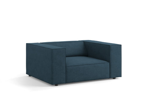 Cosmopolitan Design Fauteuil Arendal chenille met ribbeleffect, marineblauw - 102x124x70cm