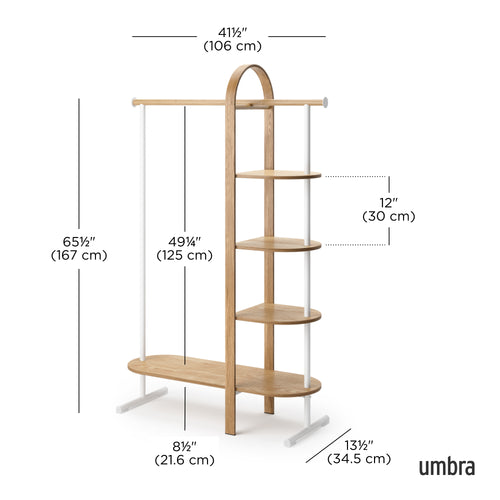 Umbra kledingrek Bellwood - 106 x 39 x 167 cm - Wit/naturel