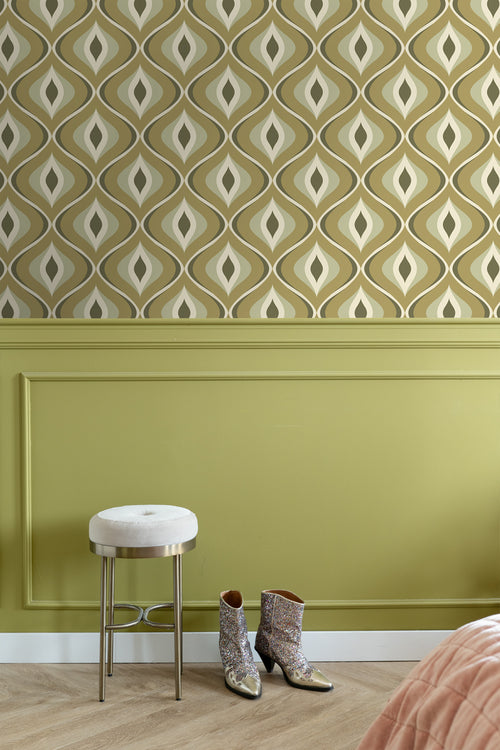 ESTAhome behang retro ornamenten vergrijsd groen - 50 x 900 cm - 130987 - vtwonen shop