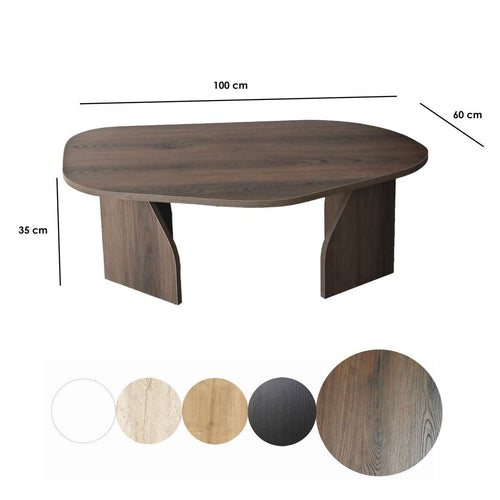 Calicosy - ROCK Salontafel met brede poten - Steen - 60x100x35 cm
