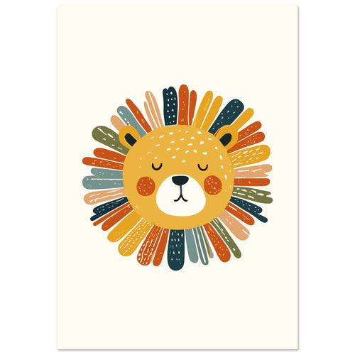 Artfulprints  Boho leeuw   poster 50x70 cm - vtwonen shop