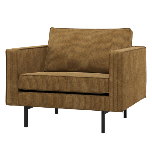 WOOOD fauteuil Rodeo - Ribstof - Honinggeel - 83x98x88
