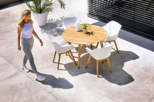 Hartman Dining Tuinset Sophie Teak - Naturel Hout - Ø120x76cm - vtwonen shop