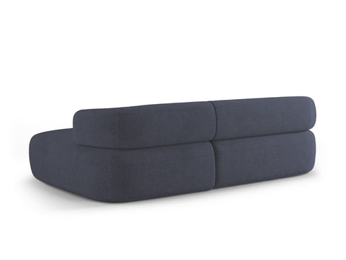 Micadoni rechter hoekbank Jenny 5-zits, boucle donkerblauw - 145x225x73cm