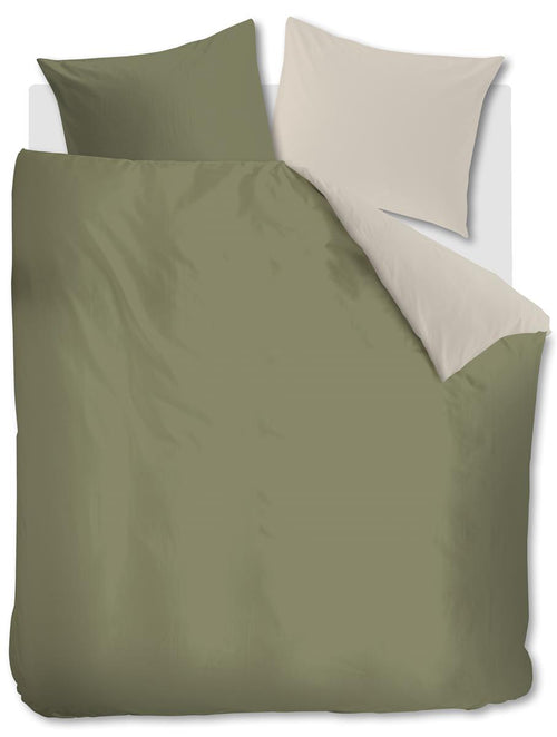 vtwonen dekbedovertrek Duo - 240x200/220 cm - olijfgroen - vtwonen shop