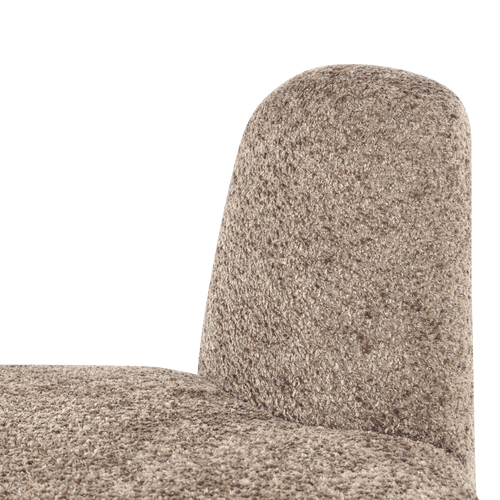 WOOOD eetbank hoek rond rugleuning Mojo Base - Wollig - D.zand - 83x76x76