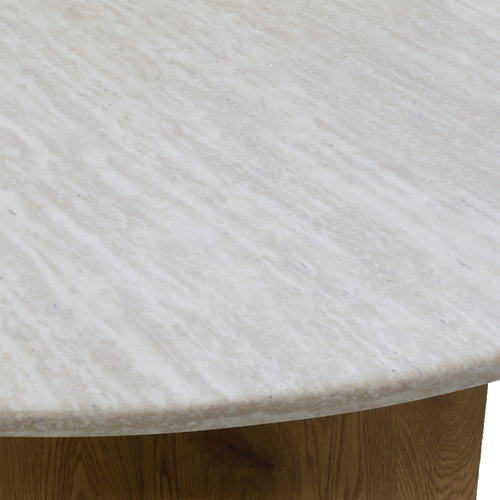 Giga Meubel Eettafel Faria Rond - Marmer - Naturel - 120x120x76cm