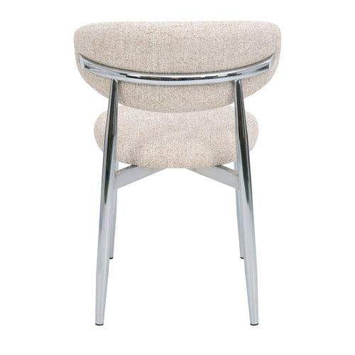 DÉJA Living Eetkamerstoel Skara - Beige/Chrome - Set van 2 - vtwonen shop