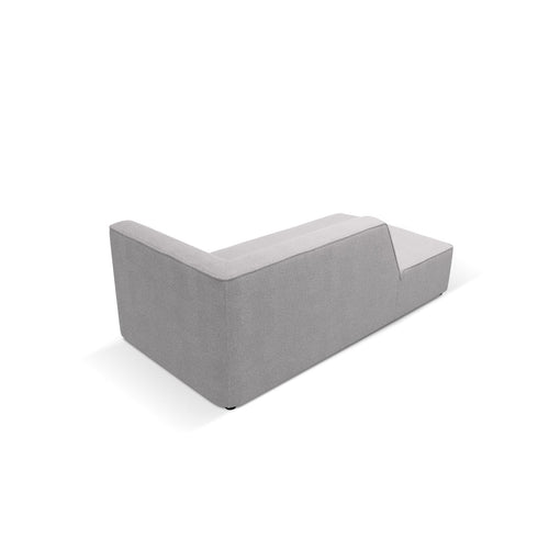 Cosmopolitan Design - Linker meridiaan Siena structurele stof lichtgrijs - 181x93x69cm