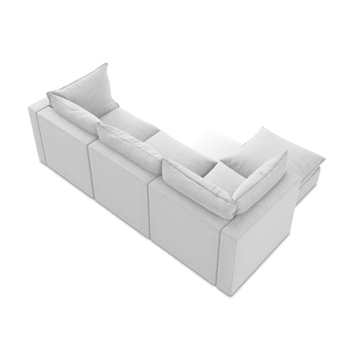 LaMiaSofa hoekbank links Ravenna - bouclé - zilver - 255x165x77