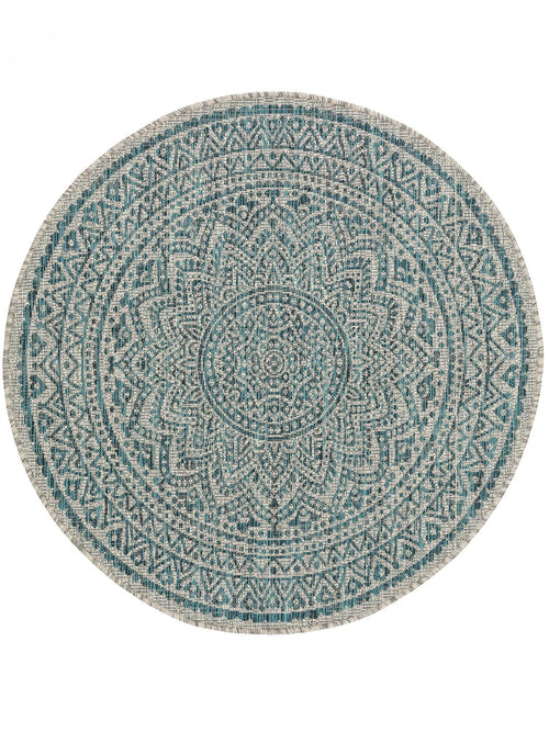benuta binnen- en buitenkleed Cleo - beige/blauw - ø 150 cm