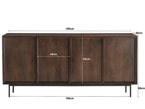 Livingfurn dressoir Ravenstein - 180cm - bruin