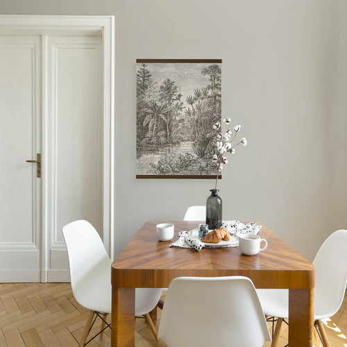 Art for the Home Hangende Poster Linnen - Jungle Landschap Sepia - 80x60cm - vtwonen shop