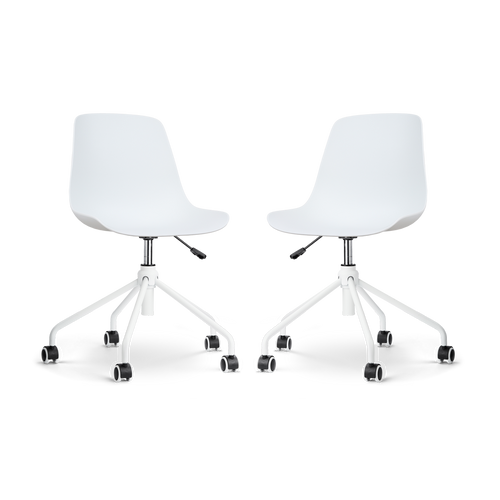 Nolon Nout-Pip Bureaustoelen Set van 2 - Wit - Wit Onderstel