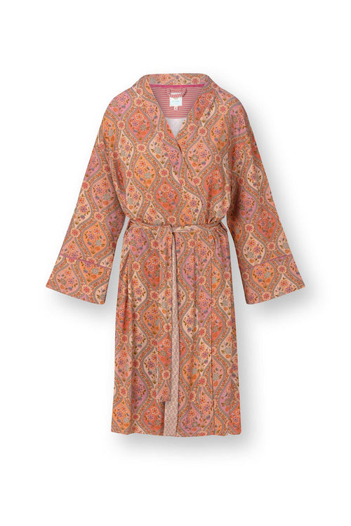 Pip Studio - Naomi Kimono Dames - Ornamento - Oranje - XXL
