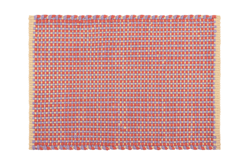 noo.ma handgeweven katoenen deurmat 50-70 cm - terracotta, lila & geel