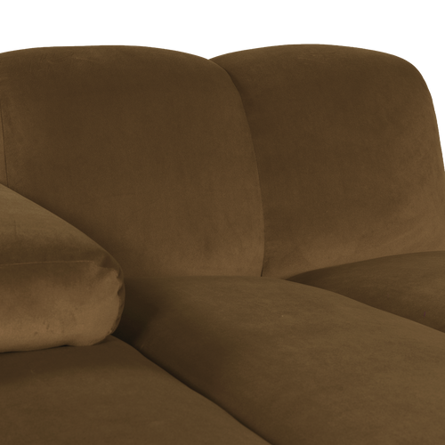 WOOOD chaise longue bank links Mojo - Velvet - Honinggeel - 74x124x162