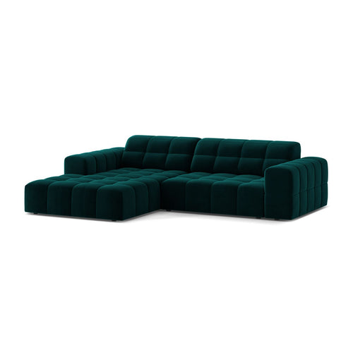 Cosmopolitan Design - Linker hoekbank Chicago 3-zits, flueel diepe olie - 167x234x78cm