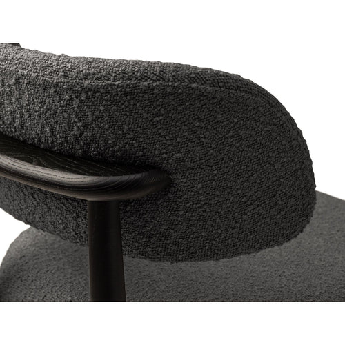 Set van 2 stoelen met gesp Evan boucle donkergrijs - 51x49.5x77cm