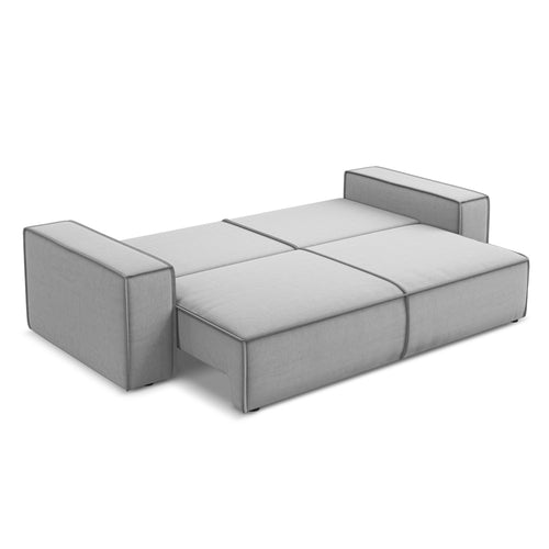 LaMiaSofa 3-zits slaapbank Livorno - velours - grijs - 255x105x85