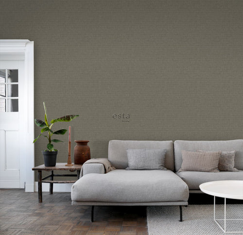 ESTAhome behang krokodillenhuid vergrijsd bruin - 53 cm x 10.05 m - 139186