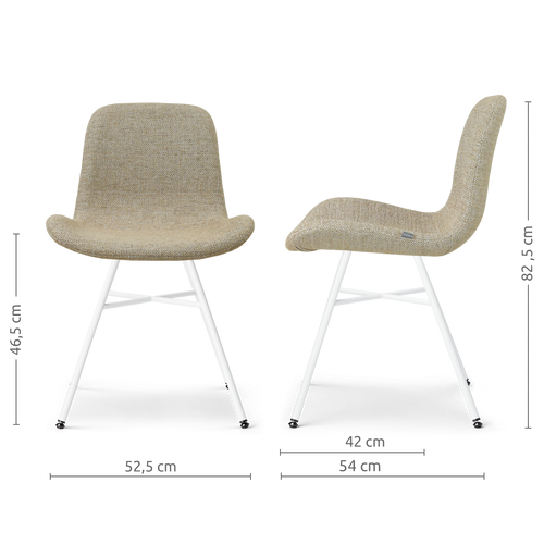 Nolon Noa-Fé eetkamerstoel taupe melange - wit onderstel - vtwonen shop