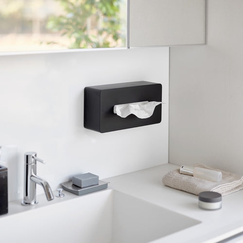 Yamazaki Zelfklevende Tissuebox - Tower - Zwart - vtwonen shop