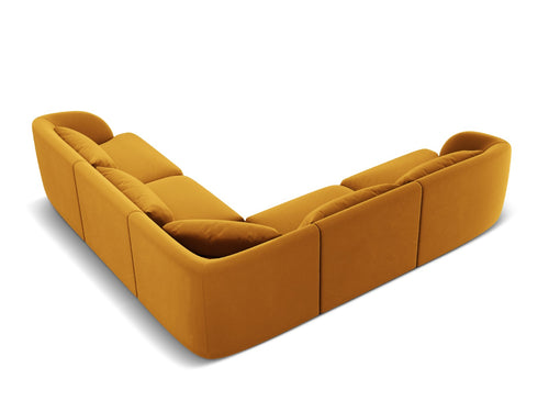 Cosmopolitan Design Symmetrische hoekbank Tulum 5-zits, flueel, geel - 255x255x70cm