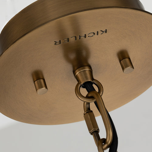 Elstead Kichler Linara Slanke hangende plafondlamp zwart en natuurlijk messing