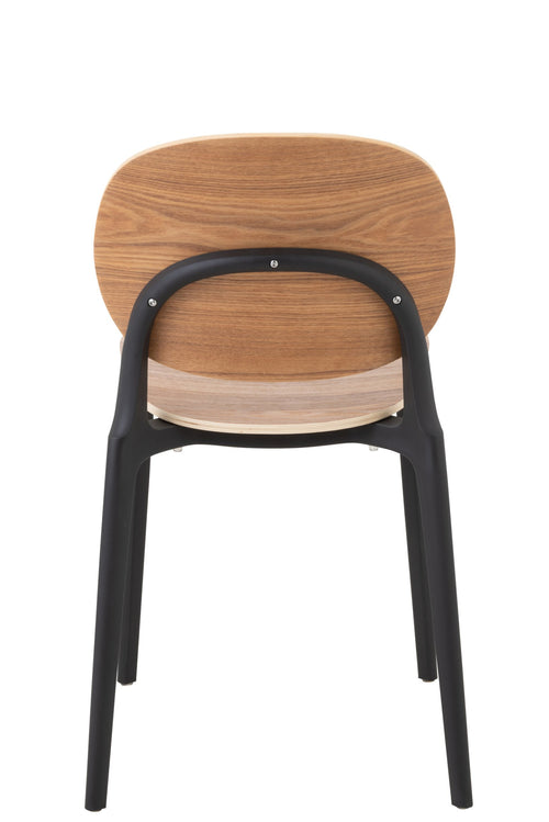 J-Line stoel Basic - kunststof - naturel - 2 stuks