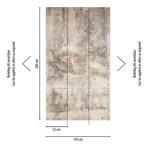 One Wall one Role fotobehang betonlook grijs en wit - 159 x 280 cm - AS-383391 - vtwonen shop