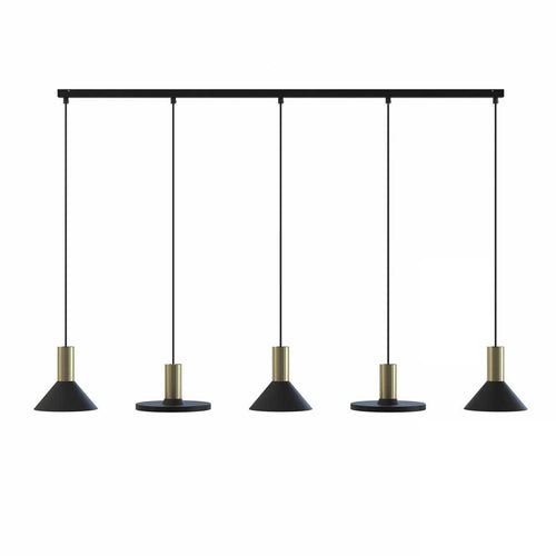 Nowodvorski hanglamp Hermanos - 5 lichts - 132  x 130   cm - zwart - goud - vtwonen shop