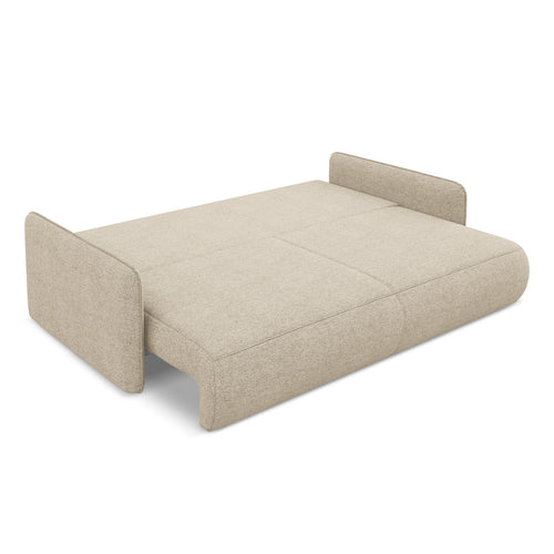 LaMiaSofa 3-zits slaapbank Palermo - chenille stof - donkerbeige - 216x105x86