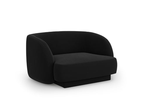 Micadoni Fauteuil Miley flueel, zwart - 90x103x70cm