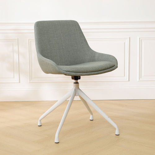 Nolon Nola-Isa Eetkamerstoel Saliegroen - Draaibaar Wit Onderstel - vtwonen shop