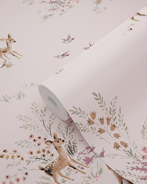 ESTAhome behang hertjes roze - 50 x 900 cm - 131429 - vtwonen shop