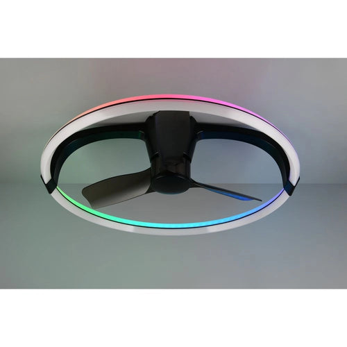 Trio Leuchten plafondventilator Stockholm - 1 lichts - 73.5  x 23   cm - zwart