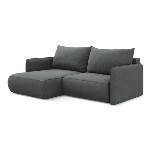 LaMiaSofa hoekbank links Palermo - textuurstof - grijs - 207x148x86