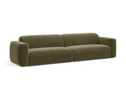 Cosmopolitan Design Modulaire bank Strino 4-zits, flueel groente - 98x240x78cm