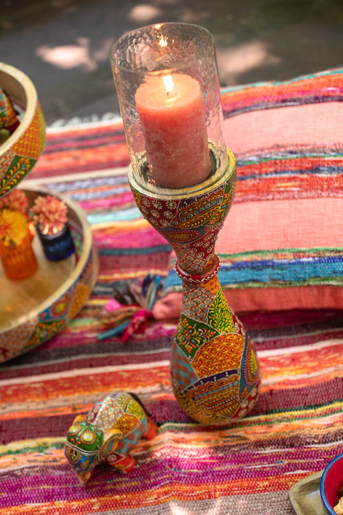 J-Line kandelaar Delhi - hout - mix