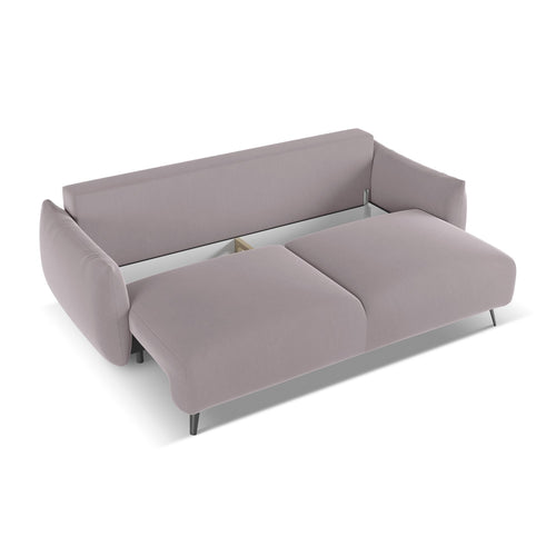 LaMiaSofa 3-zits slaapbank Genova - velours - lavendel - 230x105x86