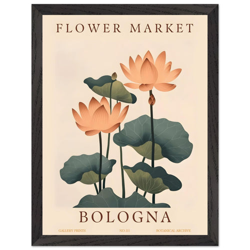 Artfulprints Poster met Lijst Flower market - Bologna   - 30x40 cm - Meerkleurig