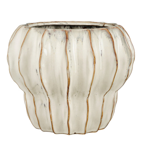 Mica Decorations Altea Bloempot Binnen - H20 x Ø25 cm - Keramiek - Wit