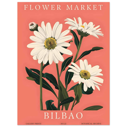 Artfulprints Poster Flower market - Bilbao   - 30x40 cm - Roze
