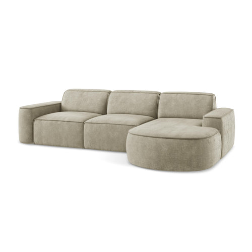 LaMiaSofa hoekbank rechts Melissa - chenille stof - beige - 284x166x70