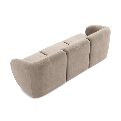 LaMiaSofa 3-zits bank Cervo - chenille stof - donkerbeige - 244x94x75